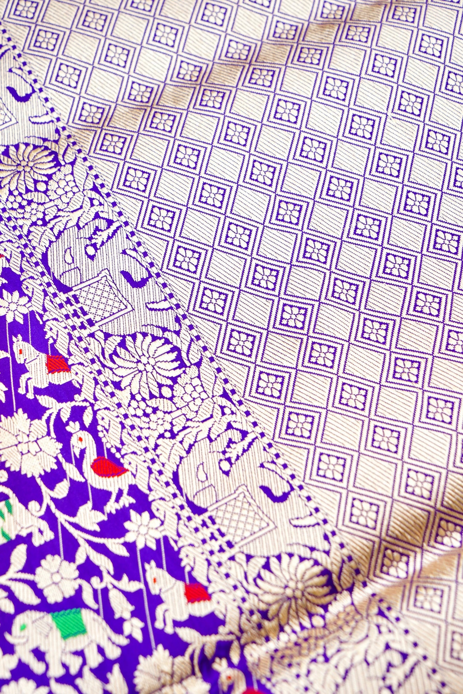 Handloom Banarasi Katan Shikargah Saree