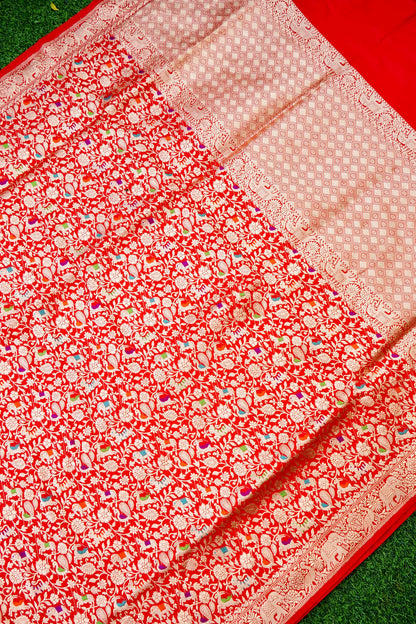 Handloom Banarasi Katan Shikargah Saree