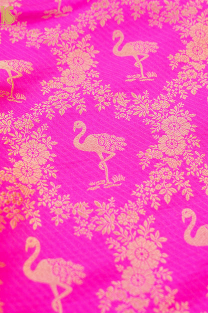Handloom Pure Brocade Banarasi Crane Fabric