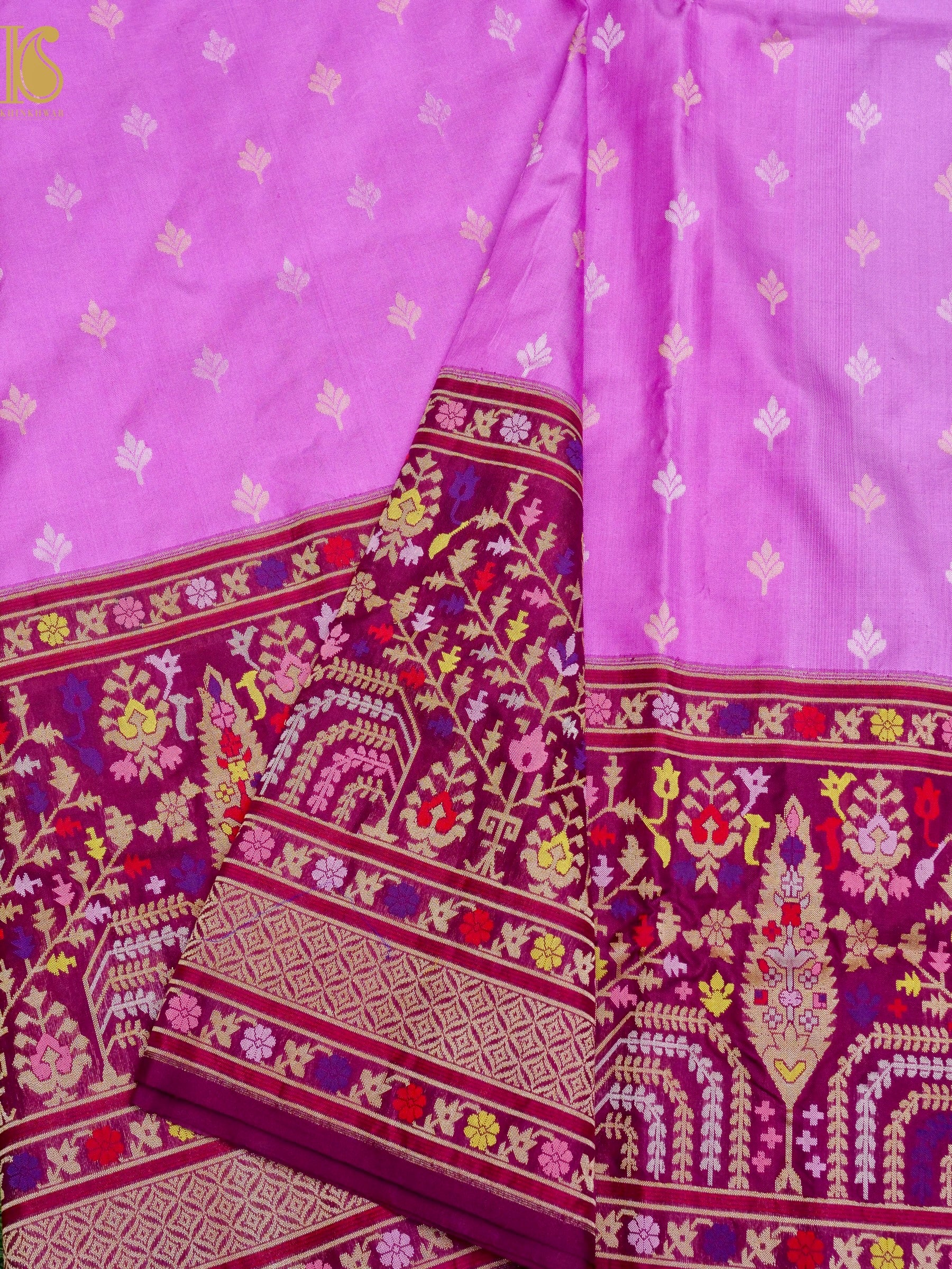 Katan Silk Handloom Ekatara Kadhiyal Banarasi Saree