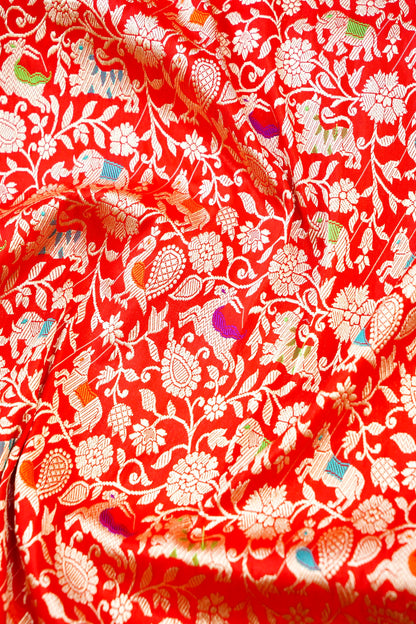 Handloom Banarasi Katan Shikargah Saree