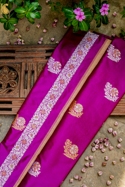 Banarasi Handloom Pure Katan Silk Kadwa Saree with Tilfi Border