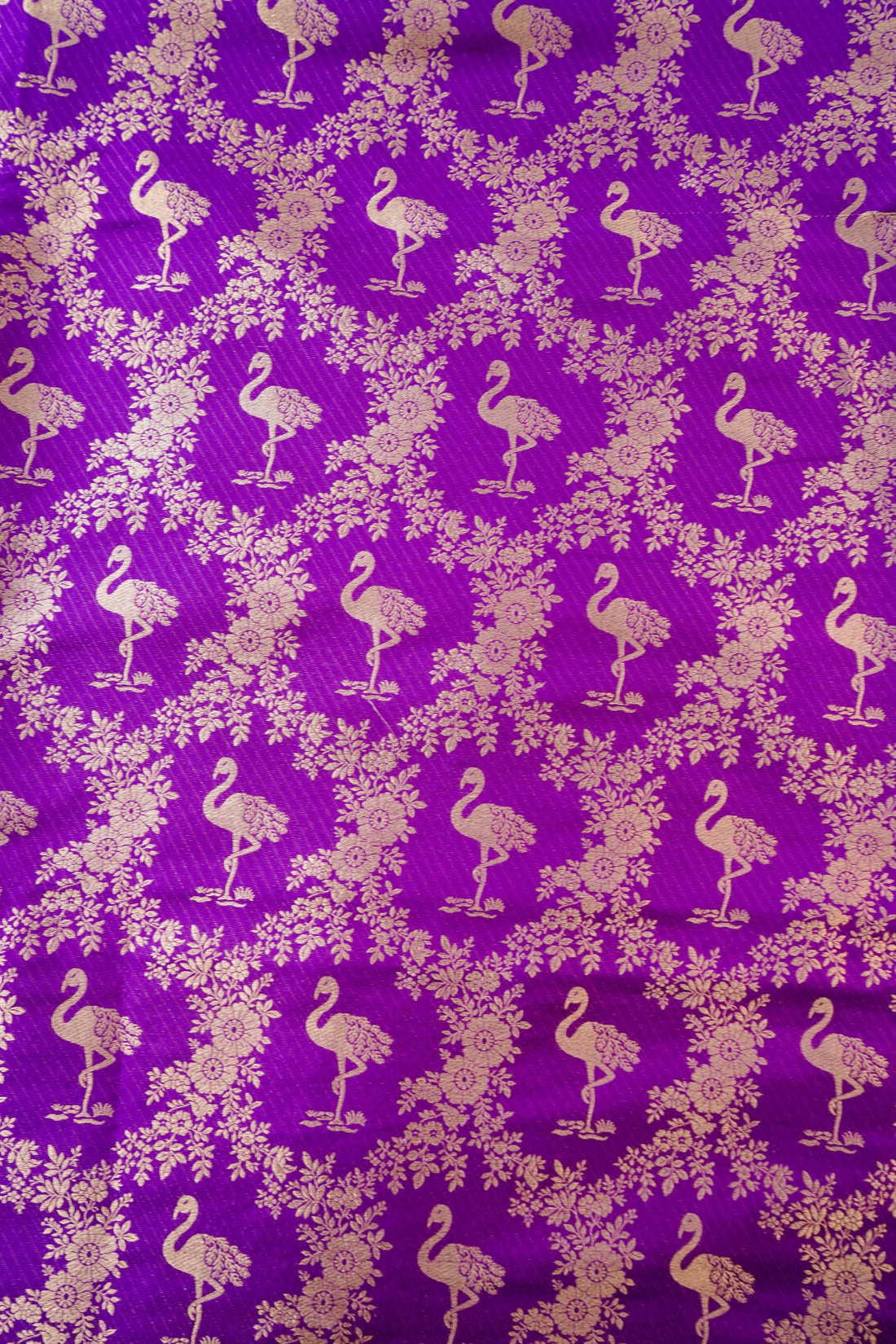 Handloom Pure Brocade Banarasi Crane Fabric