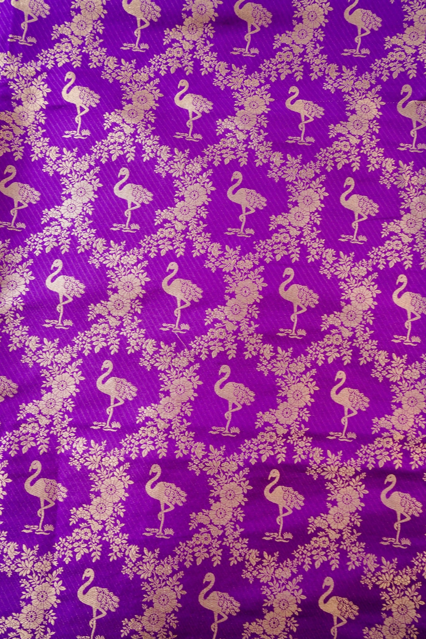 Handloom Pure Brocade Banarasi Crane Fabric