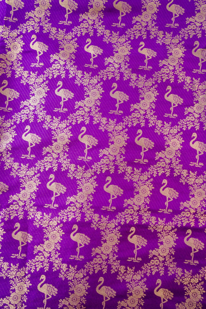 Handloom Pure Brocade Banarasi Crane Fabric