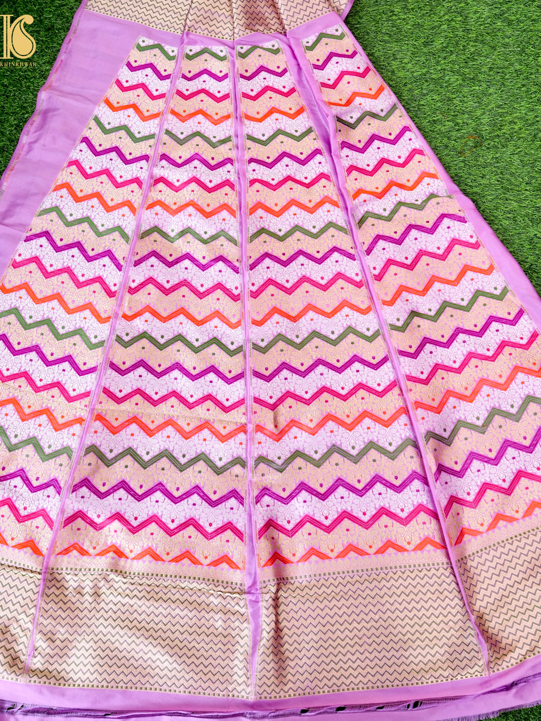 Handloom Banarasi Katan Silk Kalidar Rangtaal Lehenga