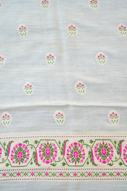 Moonga Silk Handloom Banarasi Dyeable Suit Fabric
