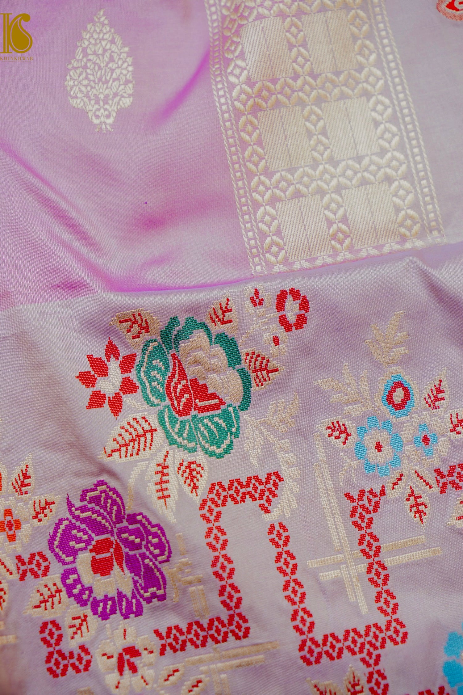 Banarasi Handloom Pure Katan Silk Kadwa Saree with Tilfi Border