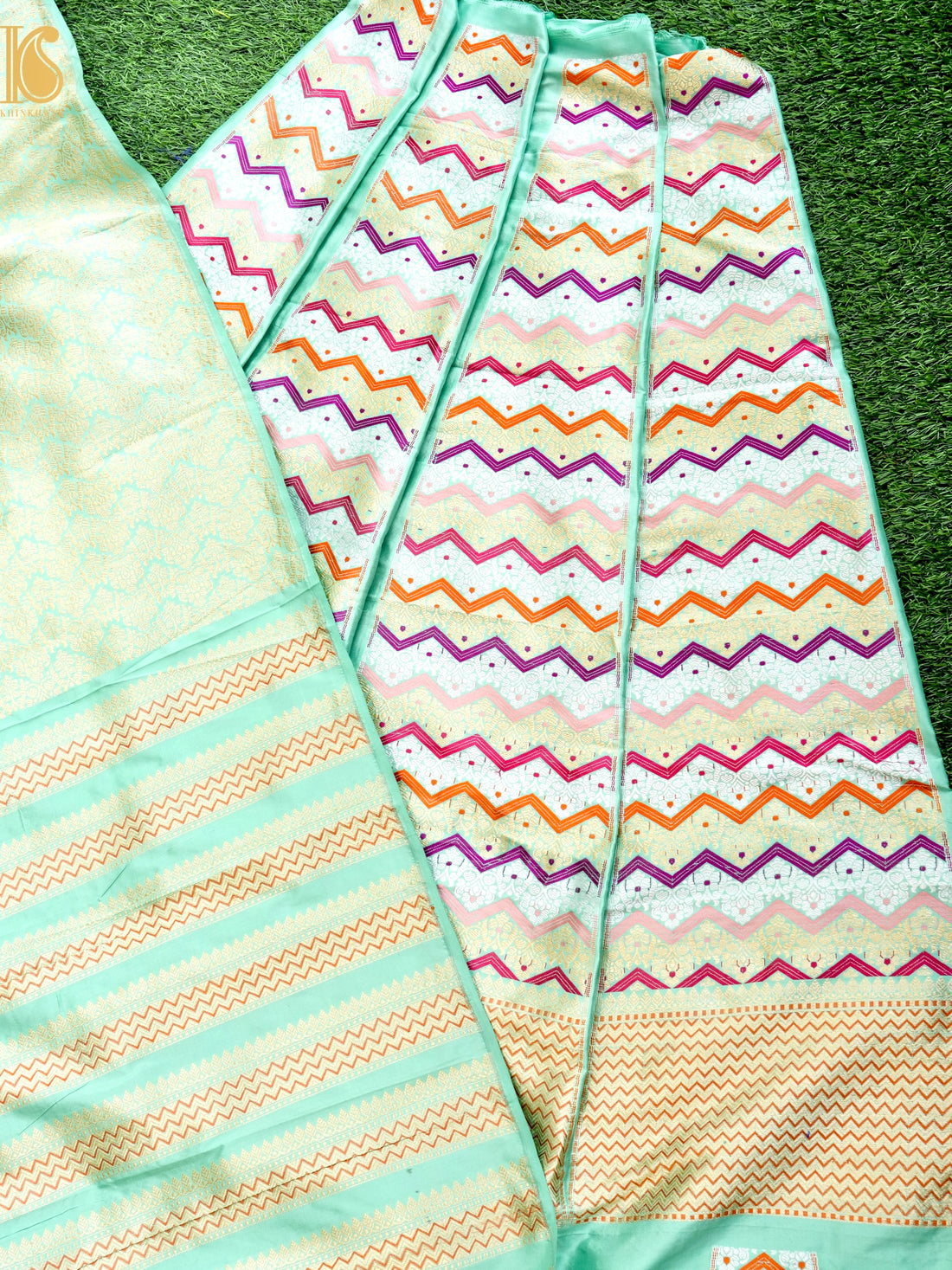 Handloom Banarasi Katan Silk Kalidar Rangtaal Lehenga