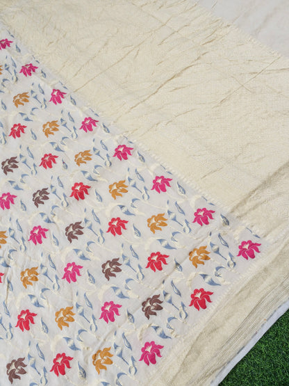 Pure Moonga Silk Handloom Banarasi Meenakari Saree