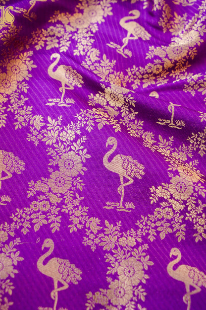 Handloom Pure Brocade Banarasi Crane Fabric