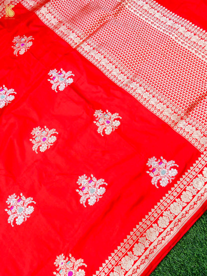 Handwoven Pure Sateen Silk Kadwa Banarasi Saree