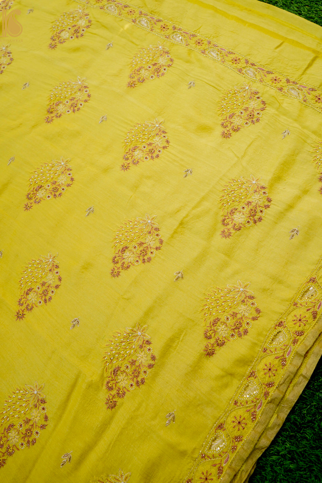 Chikankari Moonga Tussar Silk Saree