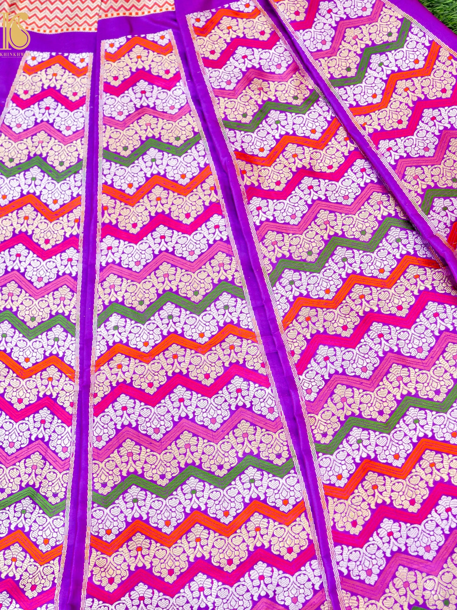 Handloom Banarasi Katan Silk Kalidar Rangtaal Lehenga