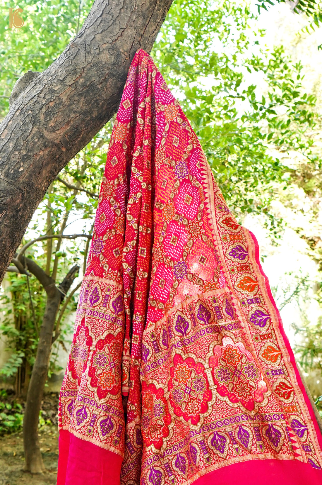 Georgette Banarasi Dahlia Bandhani Dupatta