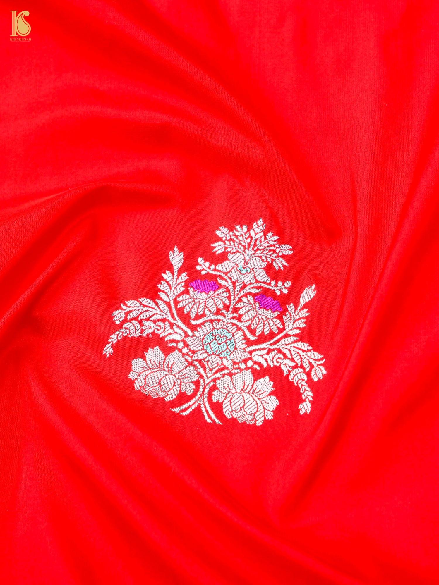 Handwoven Pure Sateen Silk Kadwa Banarasi Saree