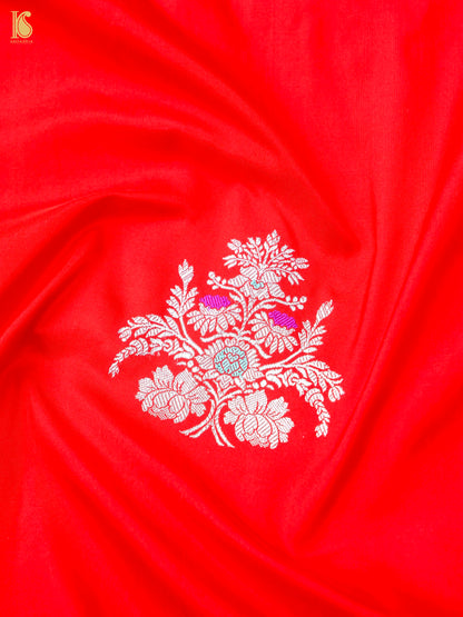 Handwoven Pure Sateen Silk Kadwa Banarasi Saree