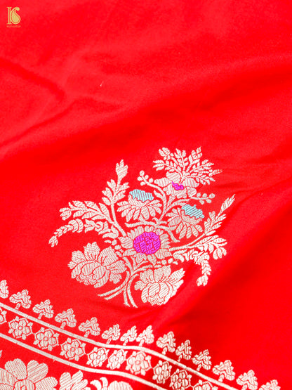 Handwoven Pure Sateen Silk Kadwa Banarasi Saree