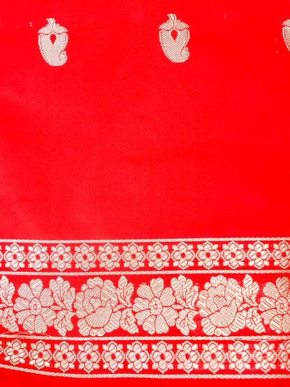 Handwoven Pure Sateen Silk Kadwa Banarasi Saree