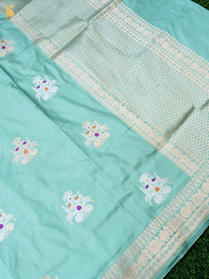 Handwoven Pure Sateen Silk Kadwa Banarasi Saree