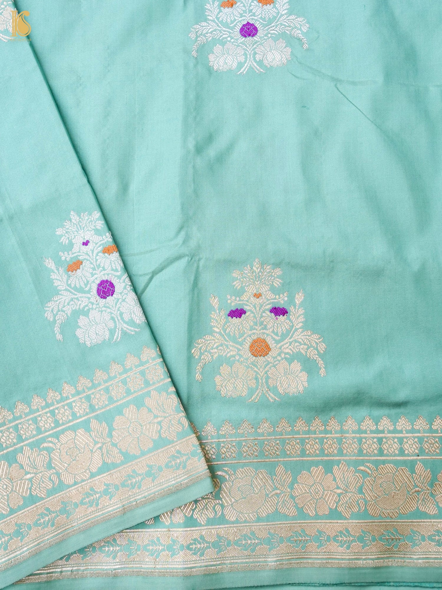 Handwoven Pure Sateen Silk Kadwa Banarasi Saree