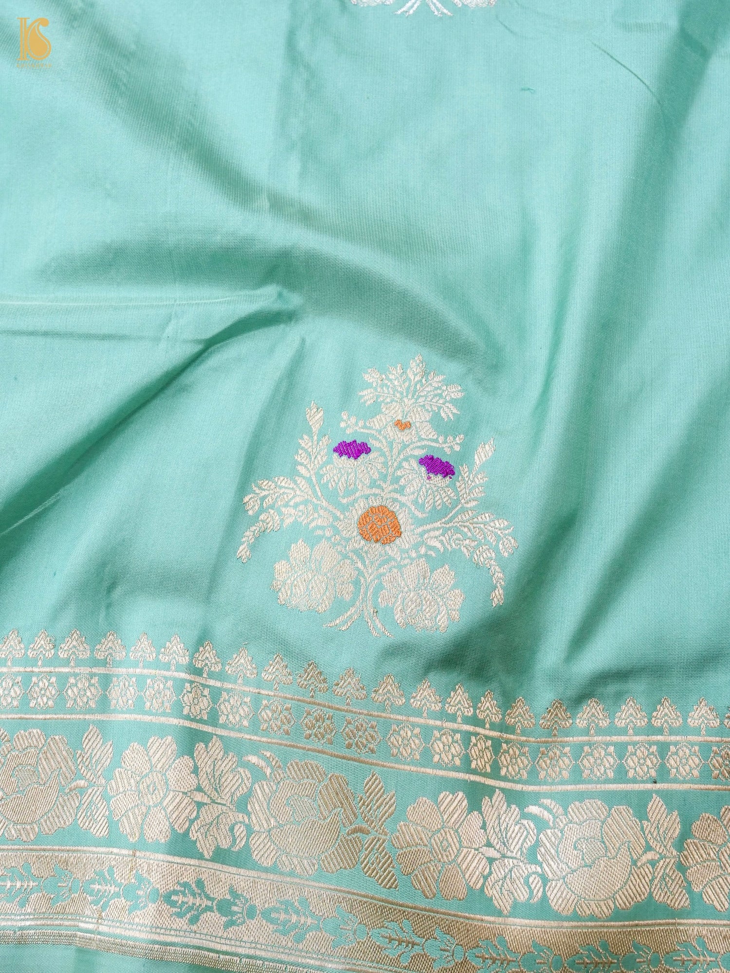 Handwoven Pure Sateen Silk Kadwa Banarasi Saree