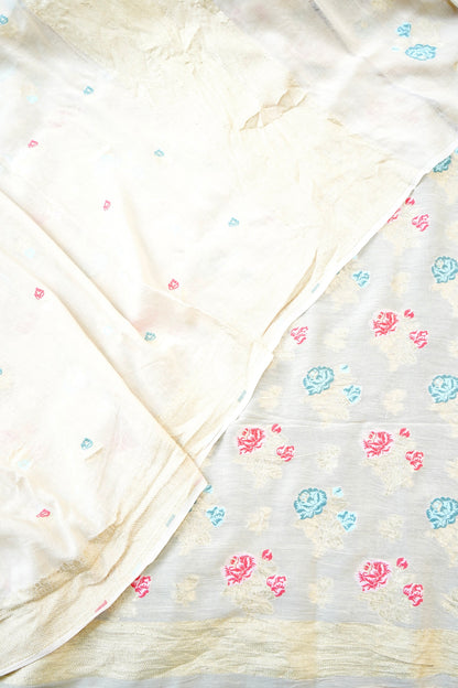 Moonga Silk Handloom Banarasi Dyeable Suit Fabric