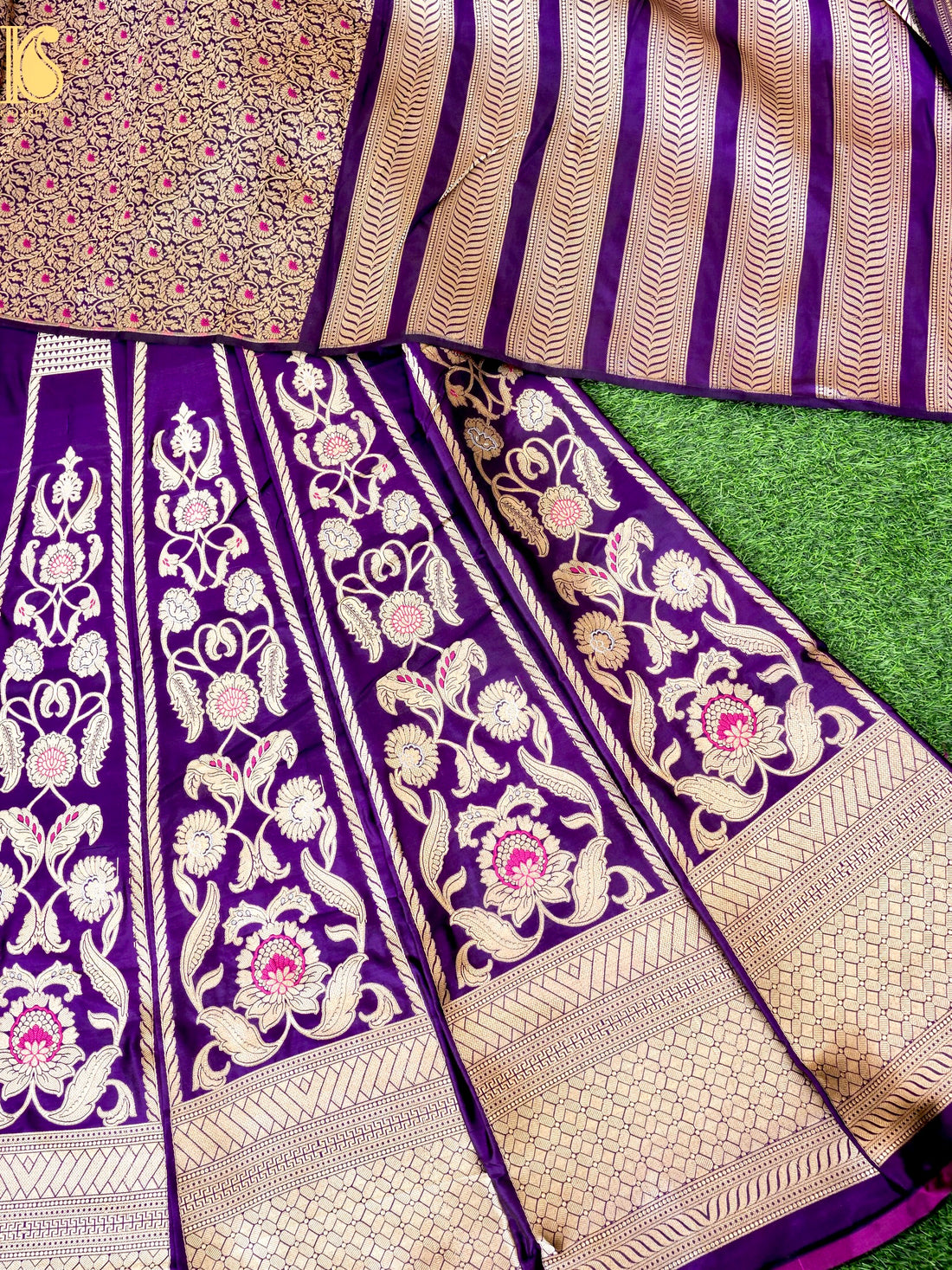 Handloom Banarasi Katan Silk Kalidar Madhumalti Lehenga