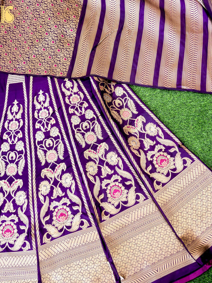 Handloom Banarasi Katan Silk Kalidar Madhumalti Lehenga