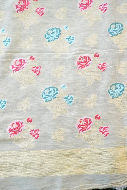 Moonga Silk Handloom Banarasi Dyeable Suit Fabric