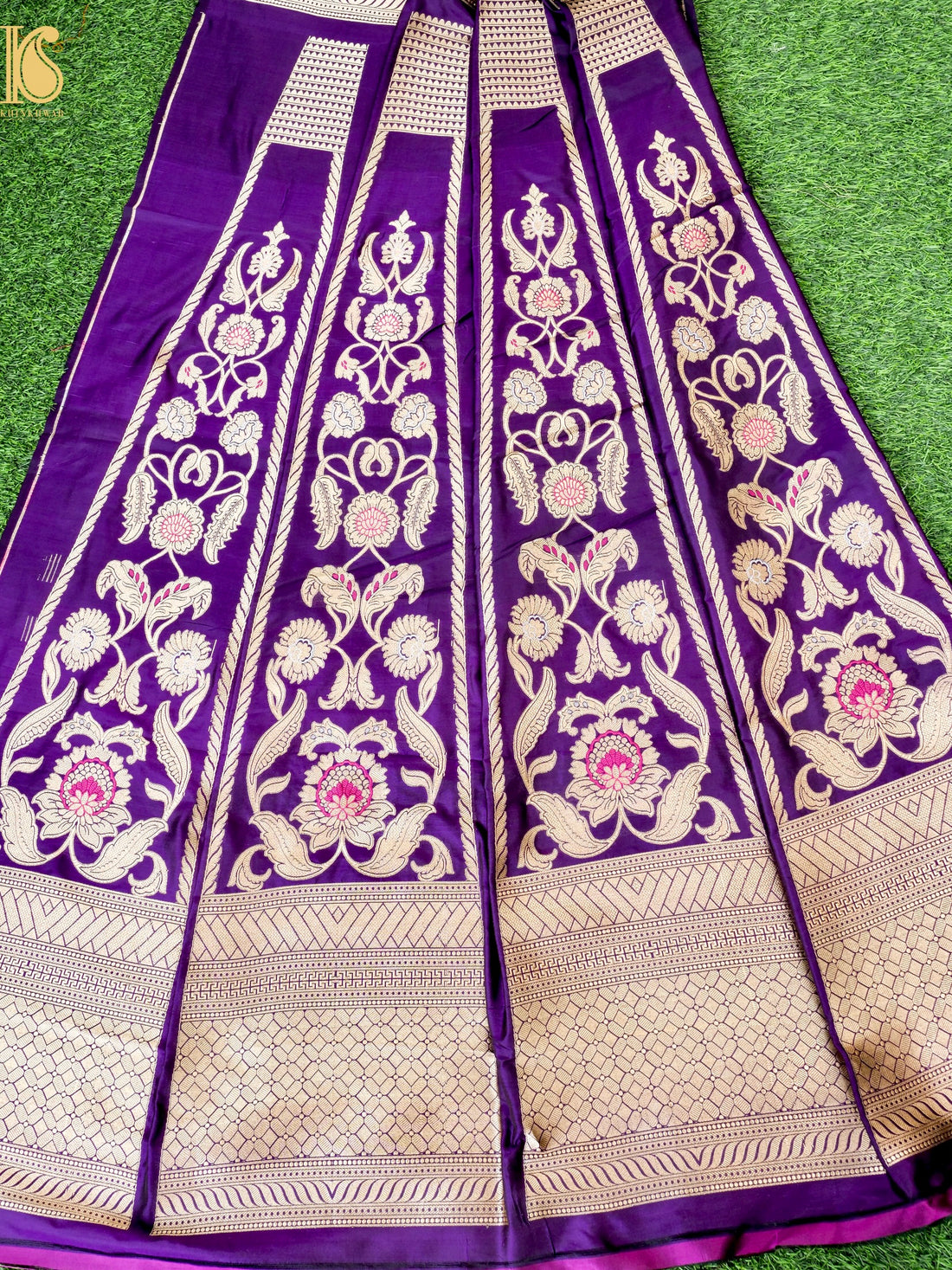 Handloom Banarasi Katan Silk Kalidar Madhumalti Lehenga