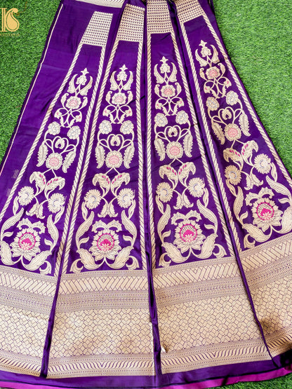 Handloom Banarasi Katan Silk Kalidar Madhumalti Lehenga
