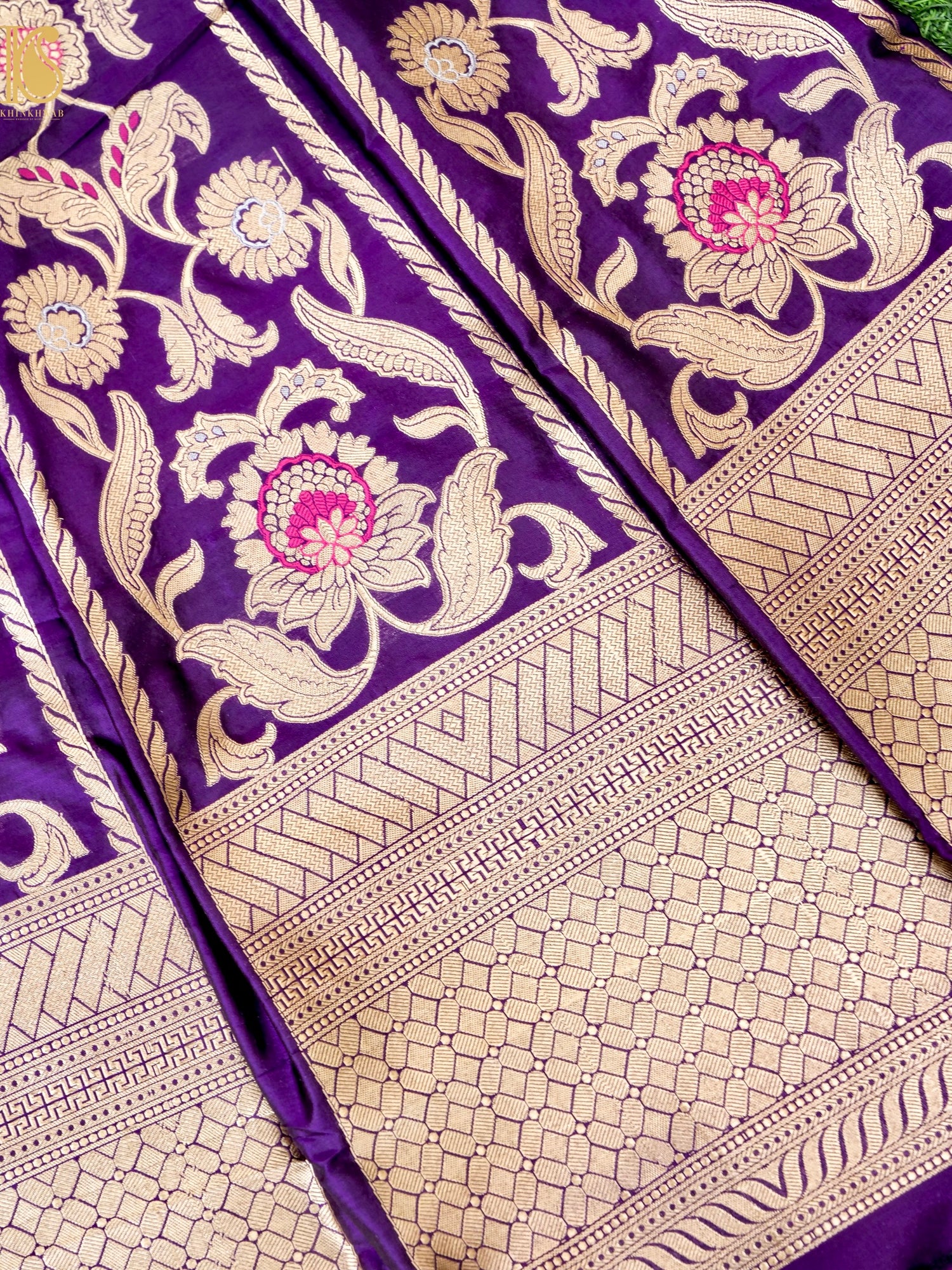 Handloom Banarasi Katan Silk Kalidar Madhumalti Lehenga