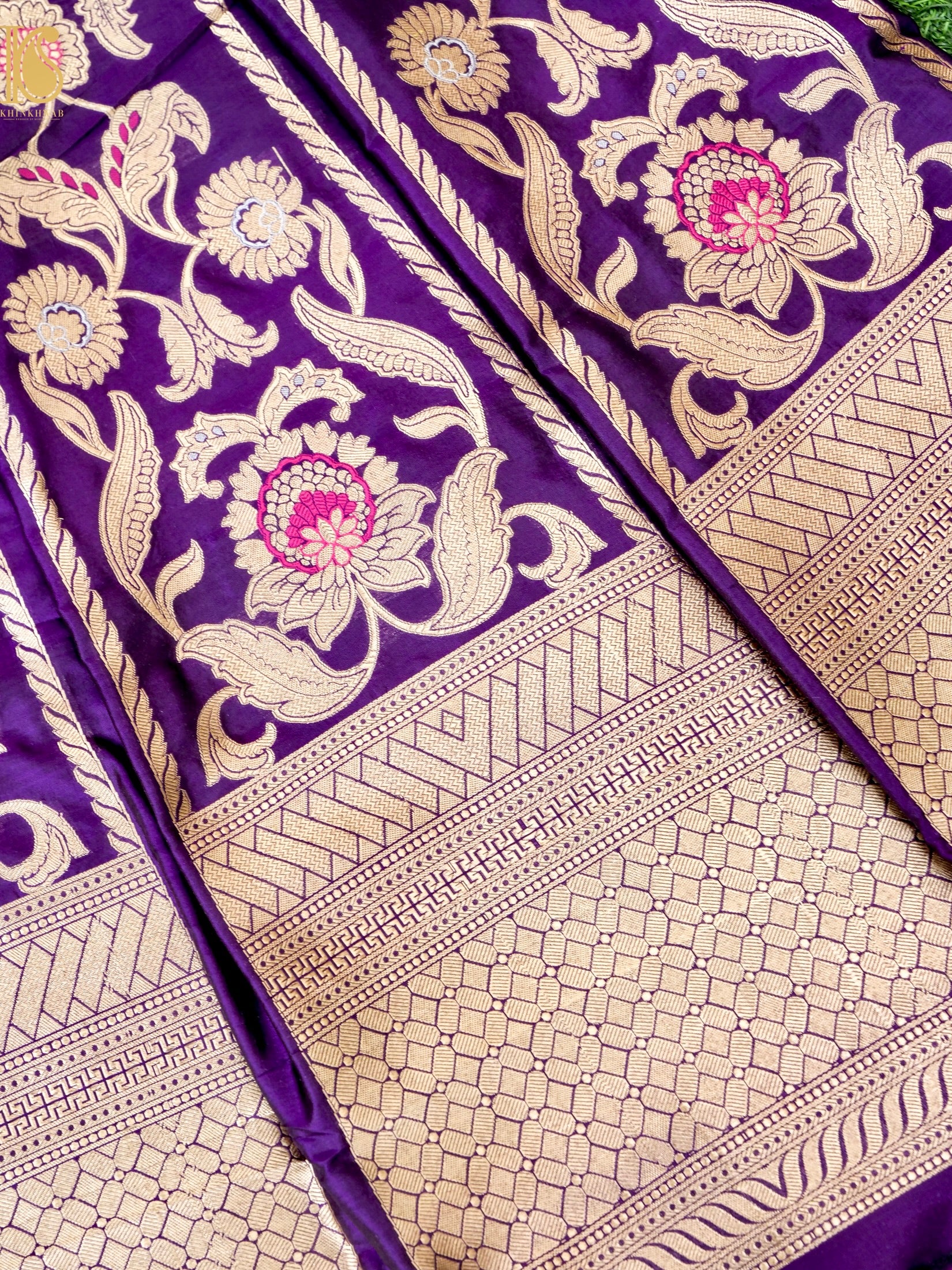 Handloom Banarasi Katan Silk Kalidar Madhumalti Lehenga