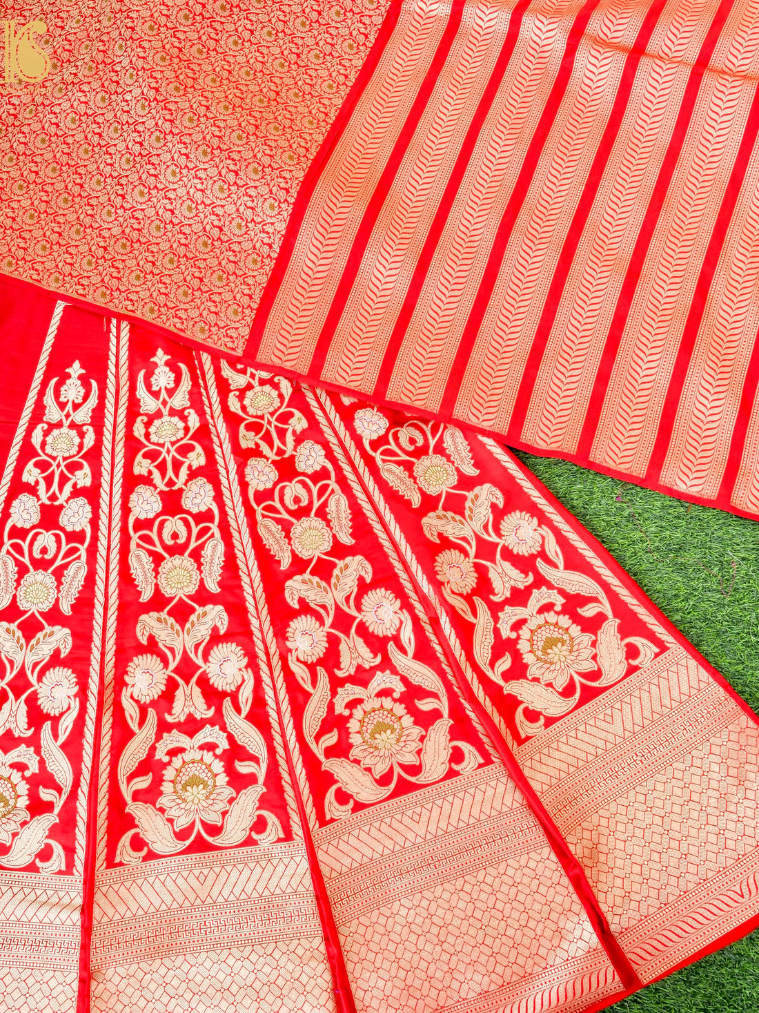 Handloom Banarasi Katan Silk Kalidar Madhumalti Lehenga