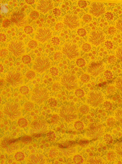 Handloom Banarasi Guldaudi Tanchoi Silk Fabric