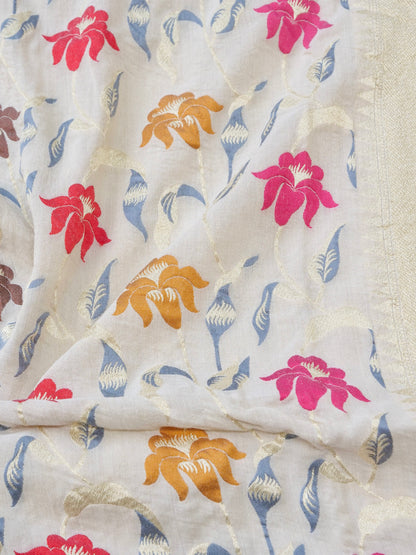 Pure Moonga Silk Handloom Banarasi Meenakari Saree