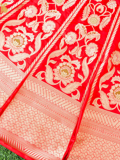Handloom Banarasi Katan Silk Kalidar Madhumalti Lehenga