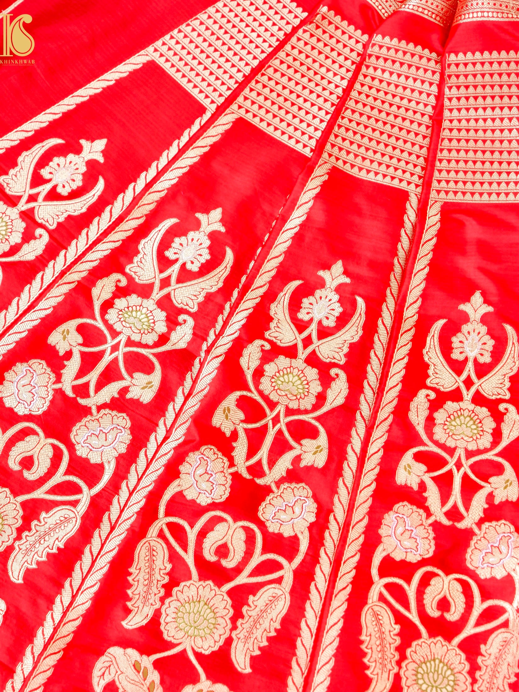 Handloom Banarasi Katan Silk Kalidar Madhumalti Lehenga