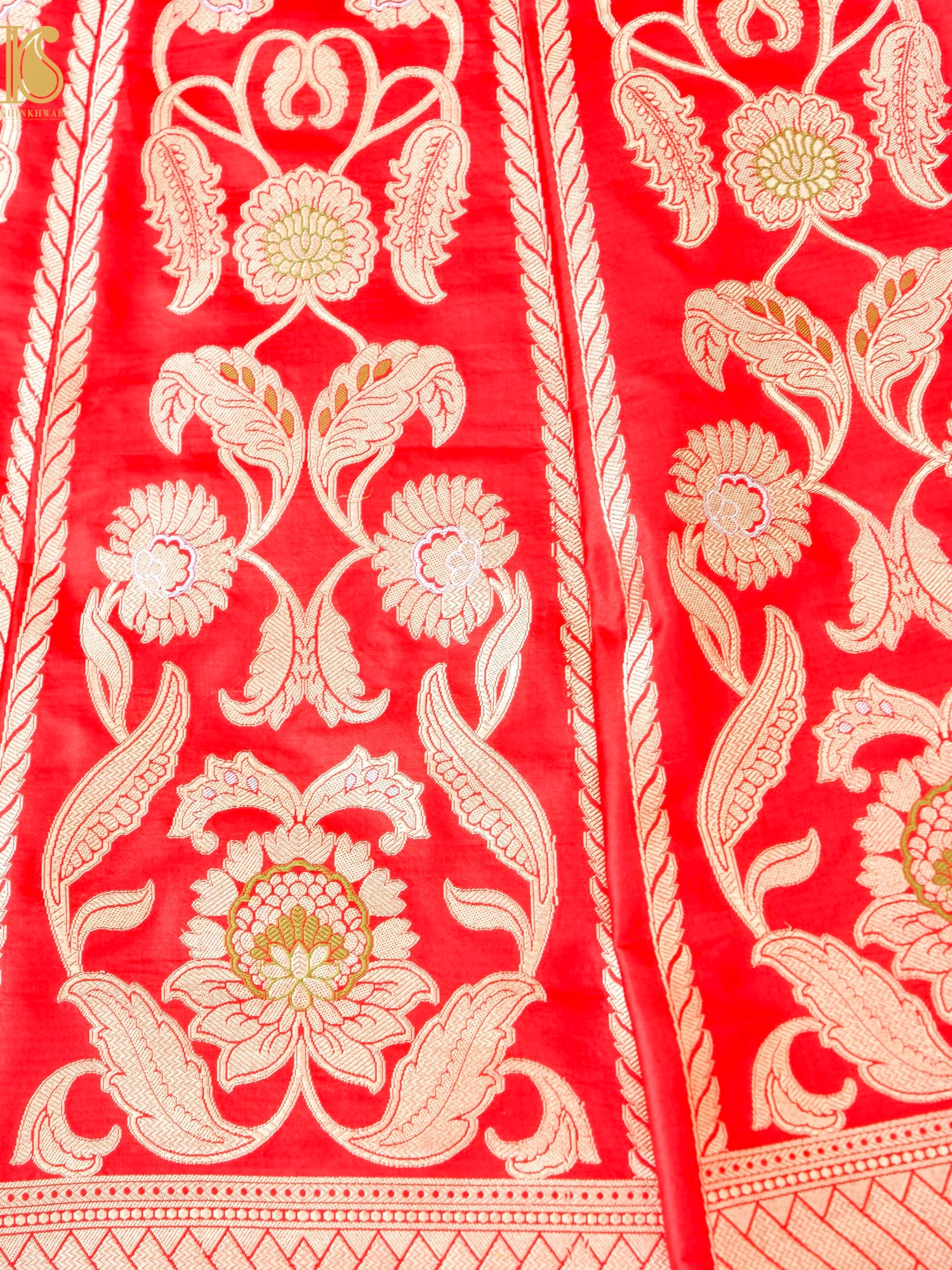 Handloom Banarasi Katan Silk Kalidar Madhumalti Lehenga