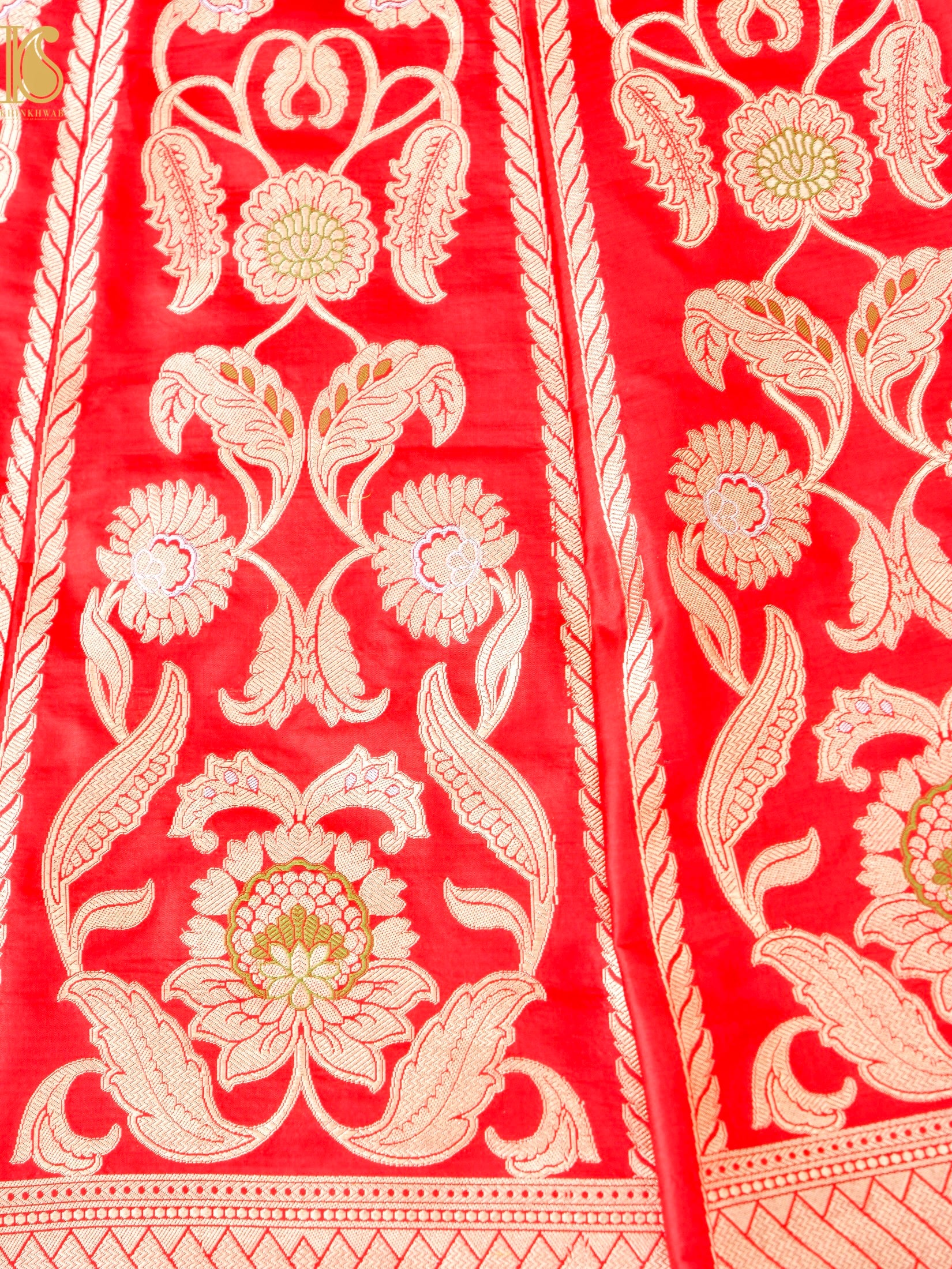 Handloom Banarasi Katan Silk Kalidar Madhumalti Lehenga