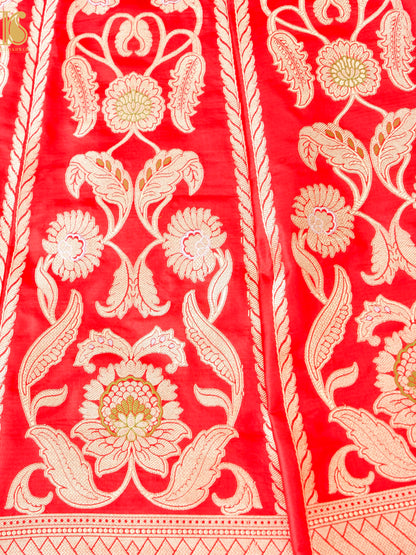 Handloom Banarasi Katan Silk Kalidar Madhumalti Lehenga