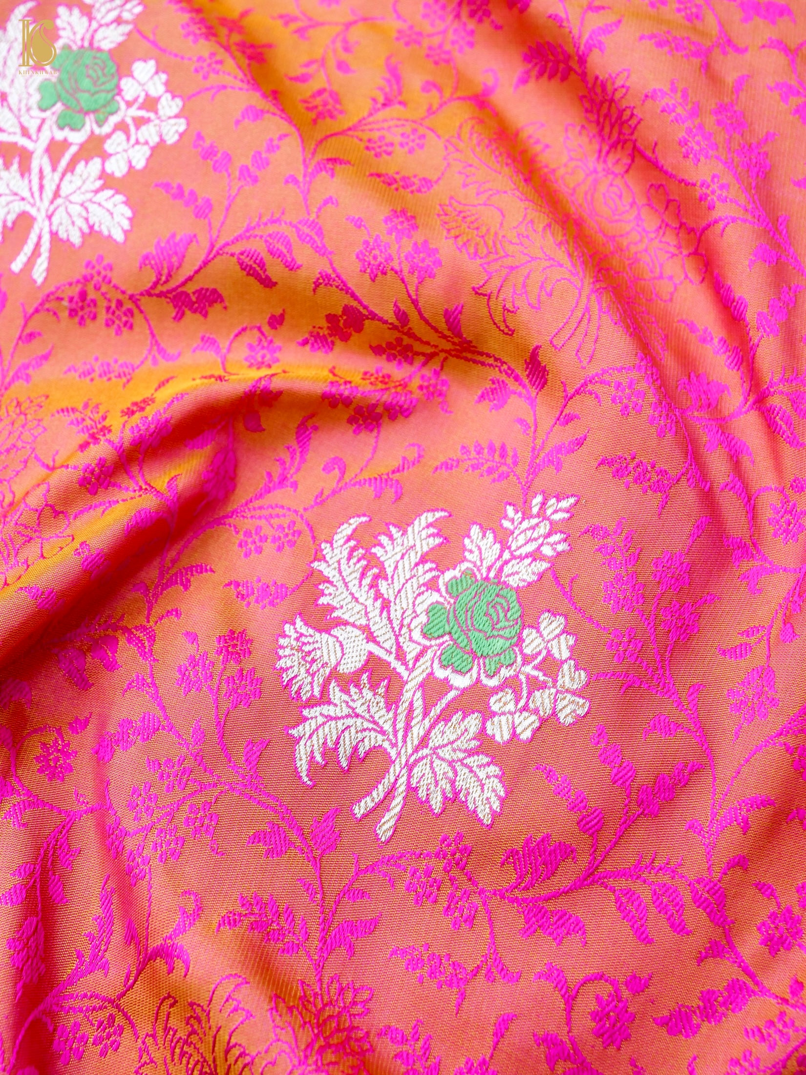 Handloom Banarasi Katan Silk Kadwa Tanchoi Saree