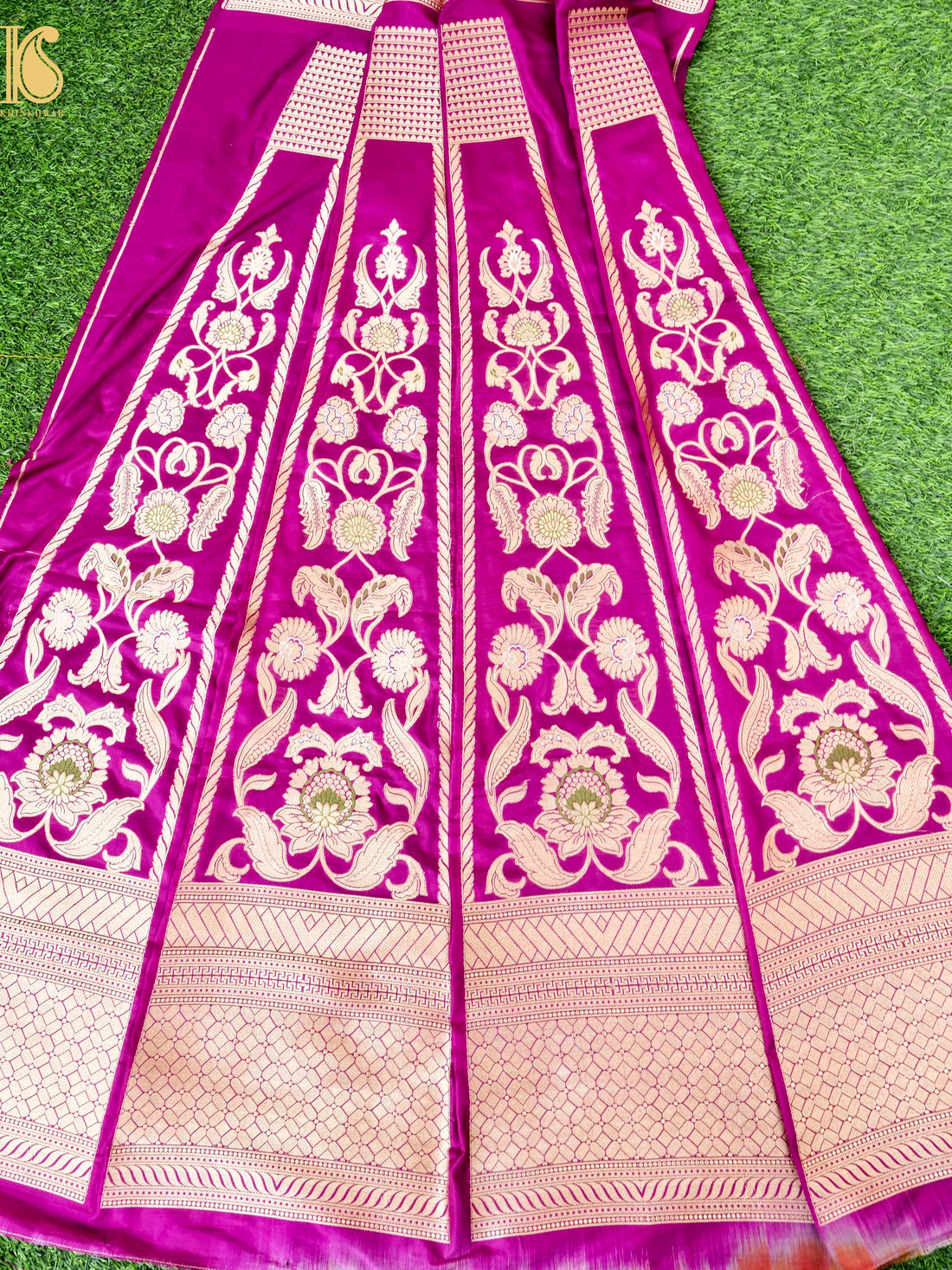 Handloom Banarasi Katan Silk Kalidar Madhumalti Lehenga