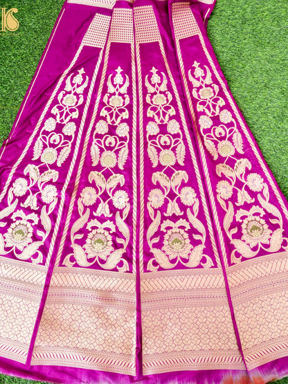 Handloom Banarasi Katan Silk Kalidar Madhumalti Lehenga