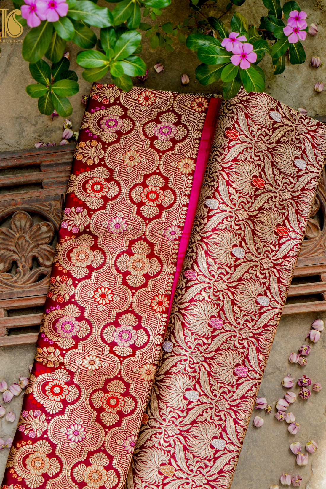 Handloom Banarasi Silk Meena Brocade Saree with Kadwa Border