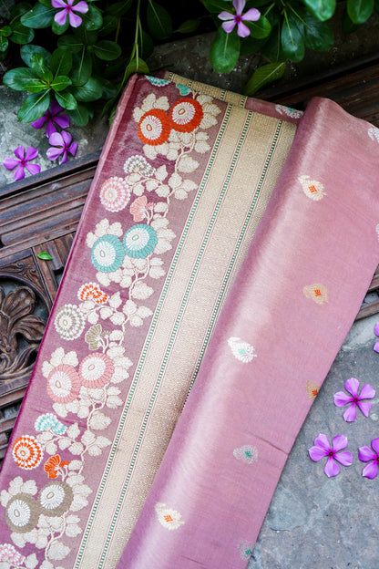 Handloom Banarasi Pure Silk Tissue Kadwa Saree