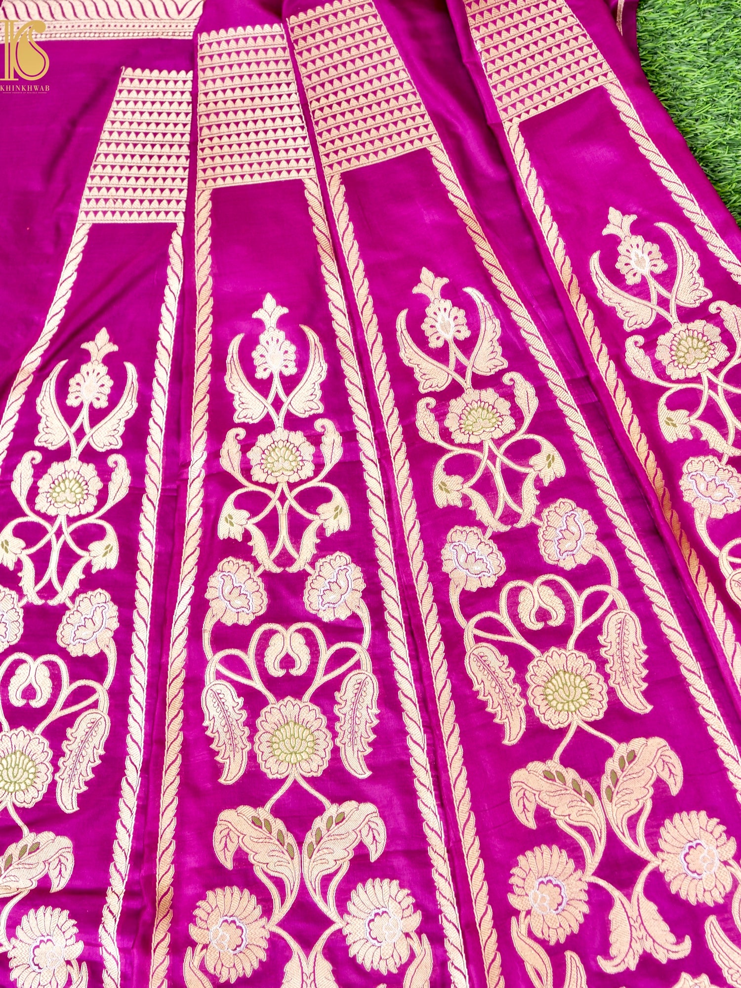 Handloom Banarasi Katan Silk Kalidar Madhumalti Lehenga