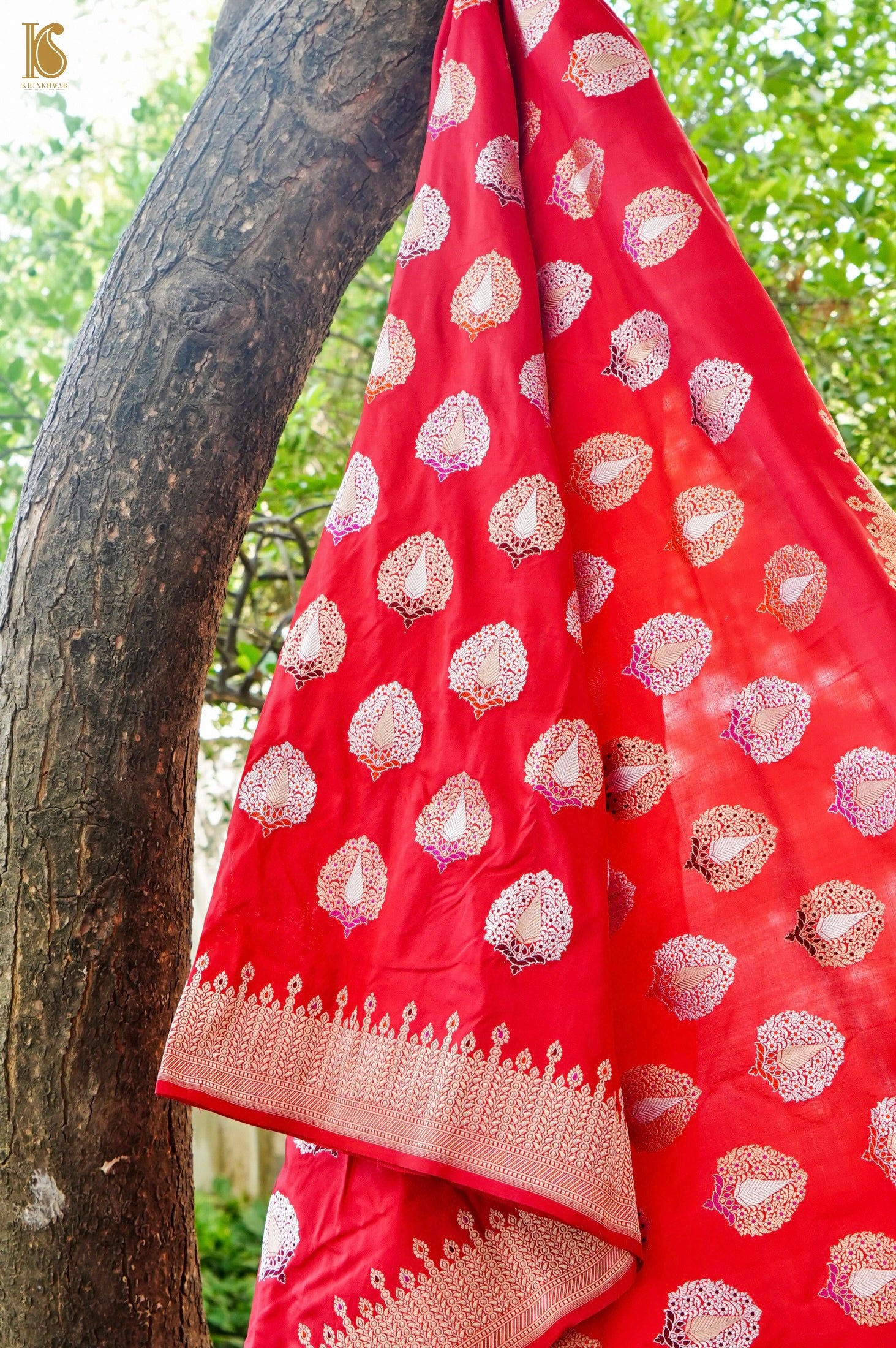 Banarasi Handwoven Katan SIlk Kadwa Mor Dupatta