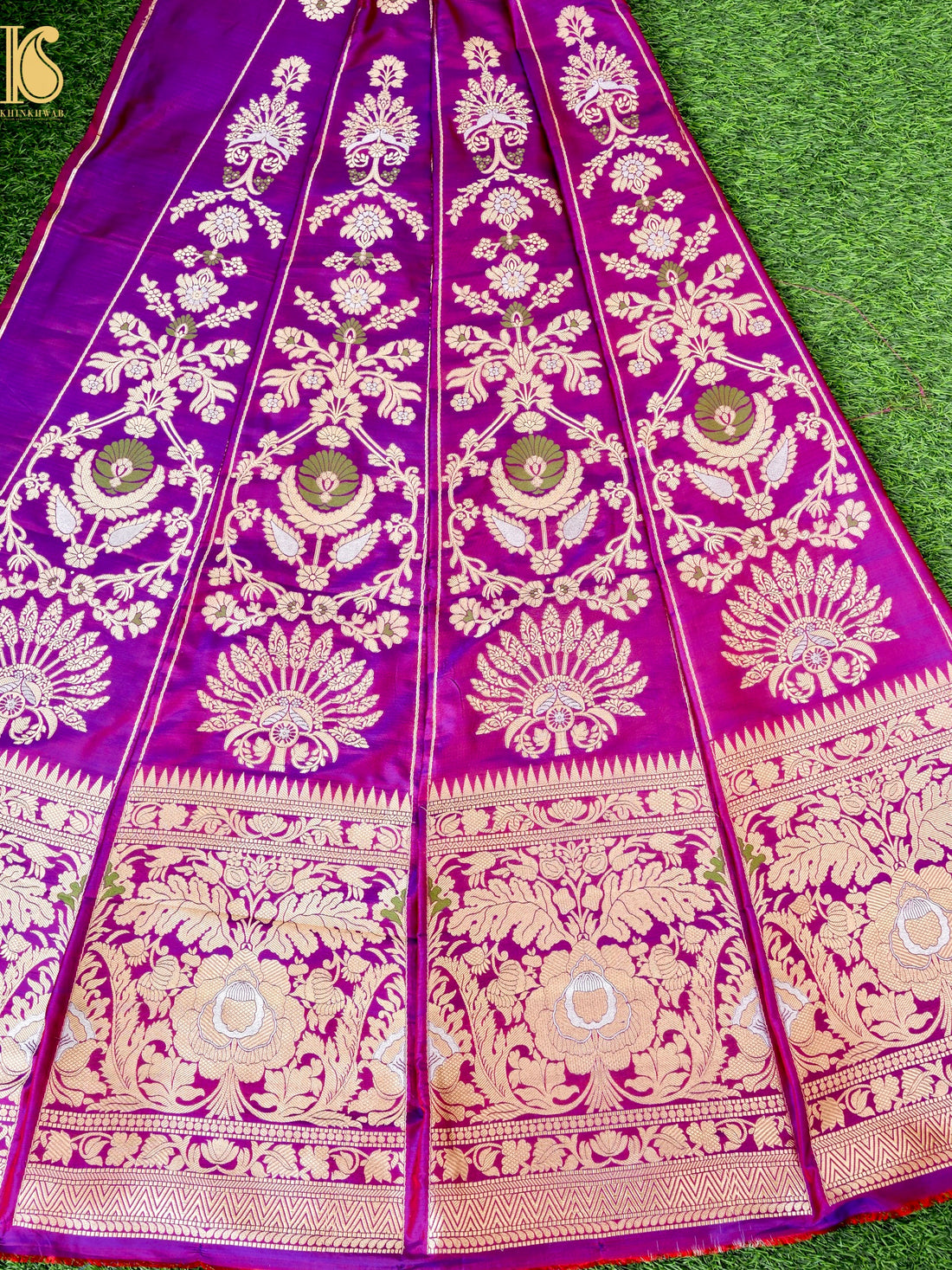 Handloom Banarasi Katan Silk Kalidar Pankha Booti Lehenga